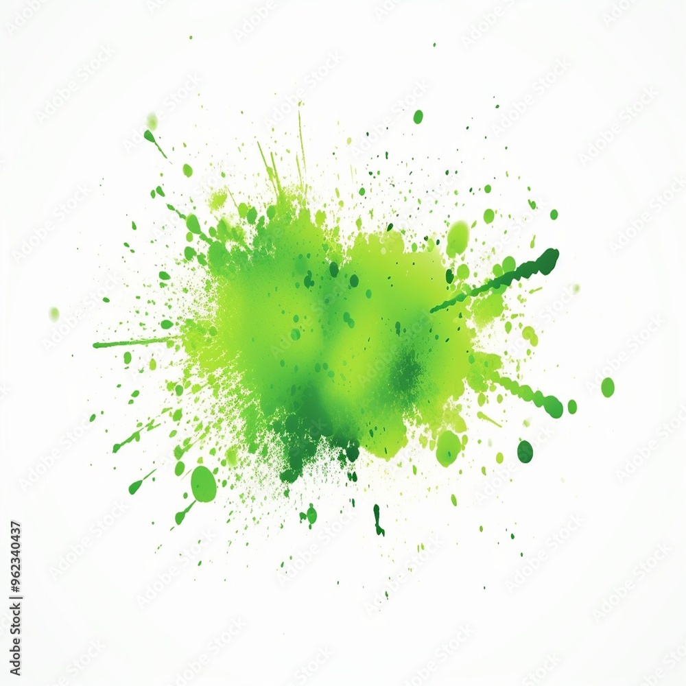 green ink splatter, dotted, isolated in white background and copy space green ink splatter, dotted, isolated in white background and copy space