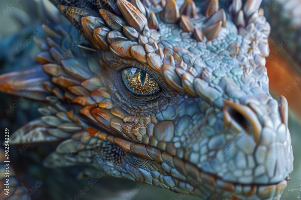 A close-up shot of a lizard's face with a blurry background A close-up shot of a lizard's face with a blurry background
