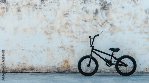 Black BMX Bike Against Textured Wall