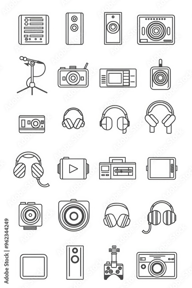 A collection of diverse electronic equipment with different functions and designs A collection of diverse electronic equipment with different functions and designs