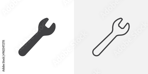 Wrench icon flat and simple set design