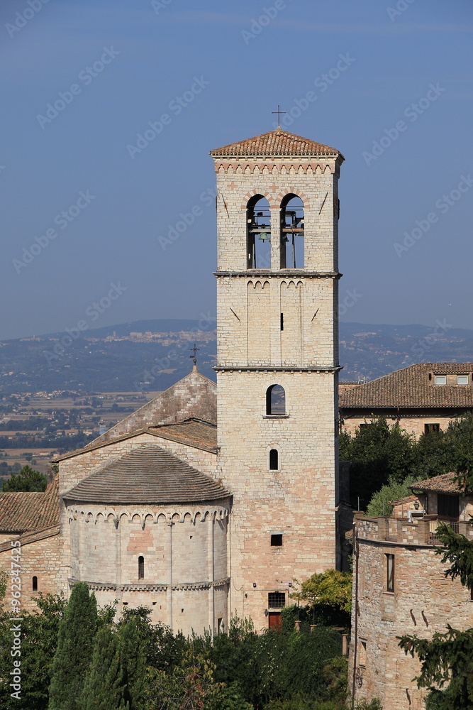 San Pietro Church Tower in Assisi, Umbria, Italy San Pietro Church Tower in Assisi, Umbria, Italy