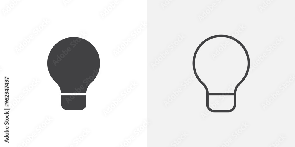 Bulb icon flat and simple set design Bulb icon flat and simple set design