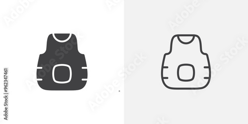 bulletproof vest icon flat and simple set design