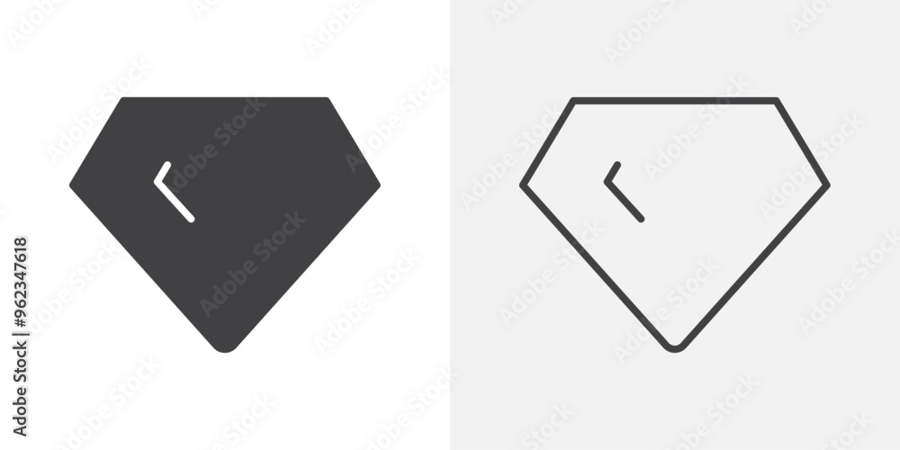 Diamond icon flat and simple set design Diamond icon flat and simple set design