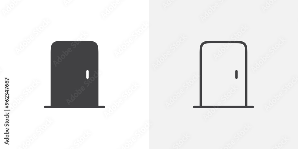 Door icon flat and simple set design Door icon flat and simple set design