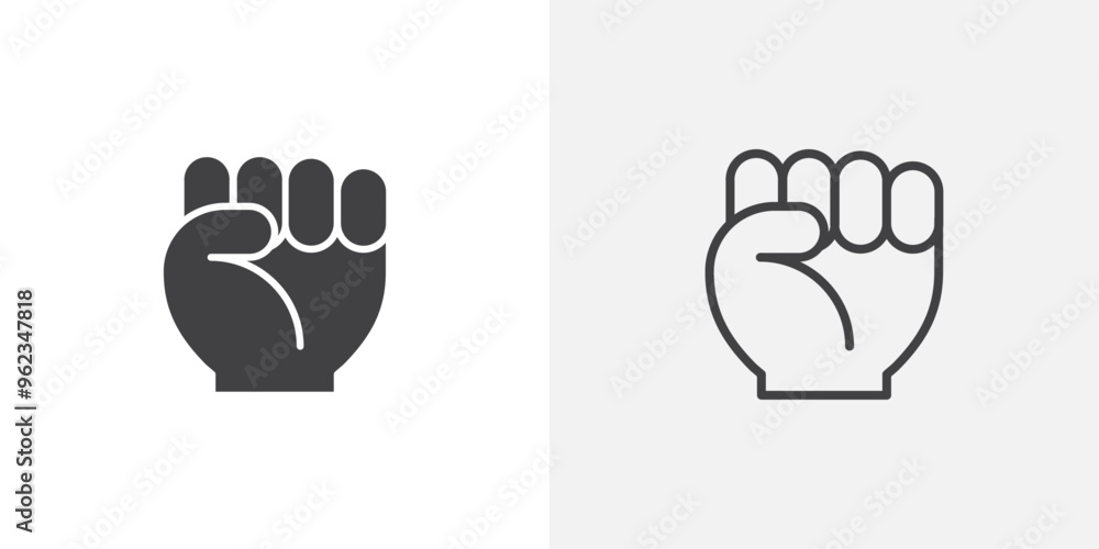 Fist icon flat and simple set design Fist icon flat and simple set design