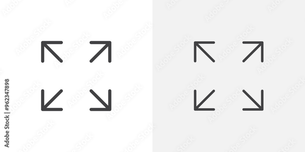 Fullscreen Icon flat and simple set design Fullscreen Icon flat and simple set design