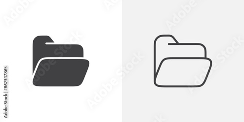 Folder icon flat and simple set design