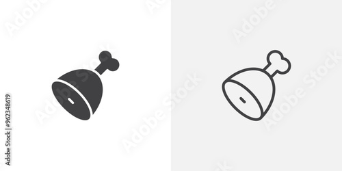 Meat icon flat and simple set design