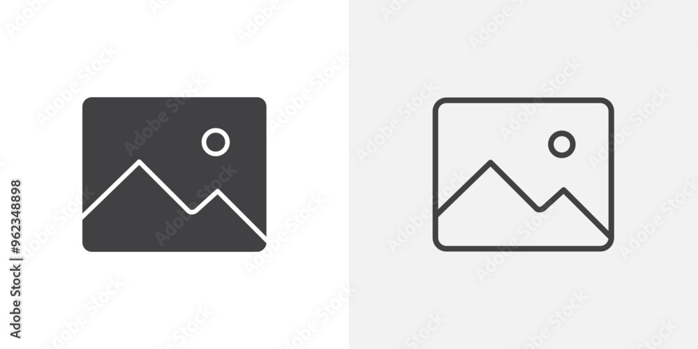 Picture icon flat and simple set design Picture icon flat and simple set design