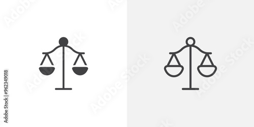 Scale icon flat and simple set design