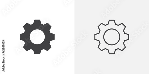 Setting icon flat and simple set design