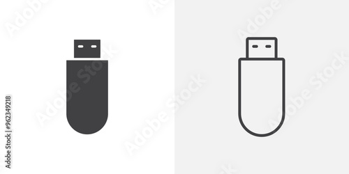 Usb icon flat and simple set design