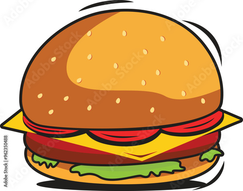 Hamburger clipart vector logo icon mascot illustration