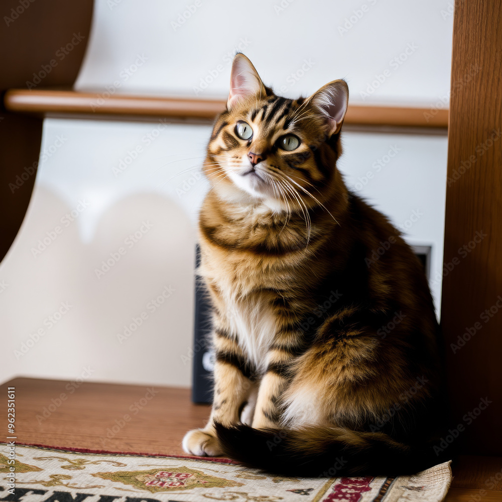 Porträt einer Bengal-Katze in Innenraum Porträt einer Bengal-Katze in Innenraum