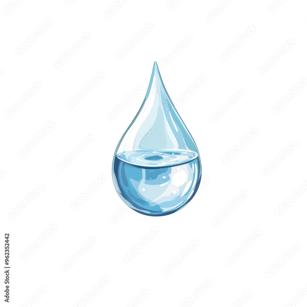 A clear and vibrant water droplet showcasing purity and freshness, perfect for themes of nature and hydration. watercolor style A clear and vibrant water droplet showcasing purity and freshness, perfect for themes of nature and hydration. watercolor style