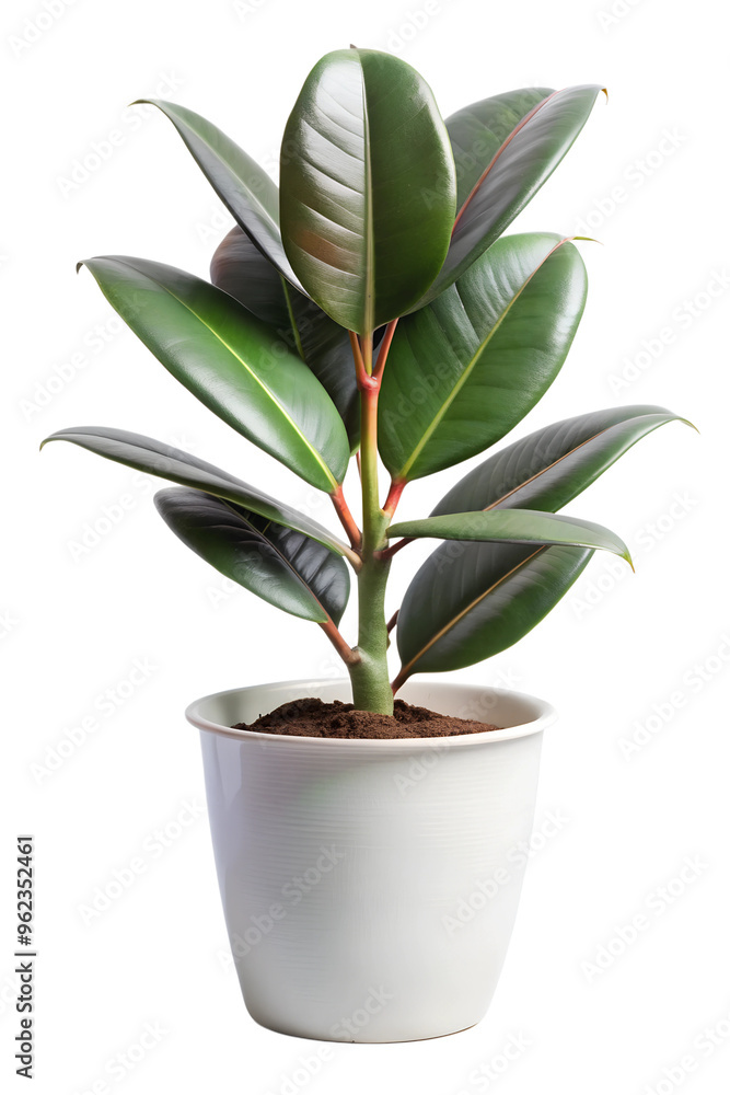 Rubber Plant on pot isolated on white Rubber Plant on pot isolated on white
