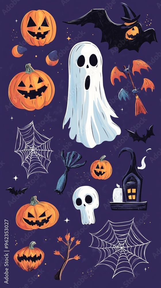 Spooky Halloween Elements Set Illustration Vector Halloween Themed Elements Set Vector Art Spooky Halloween Elements Set Illustration Vector Halloween Themed Elements Set Vector Art