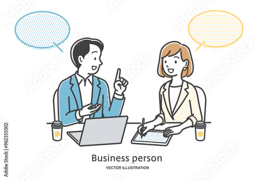 ミーティングをしている会社員