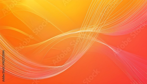 A vibrant orange gradient pattern showing soft color changes and dynamic line designs suitable for use as a background or decorative element. photo