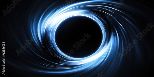 Black hole realistic 3d closeup illustration. Abstract background Space wallpaper.