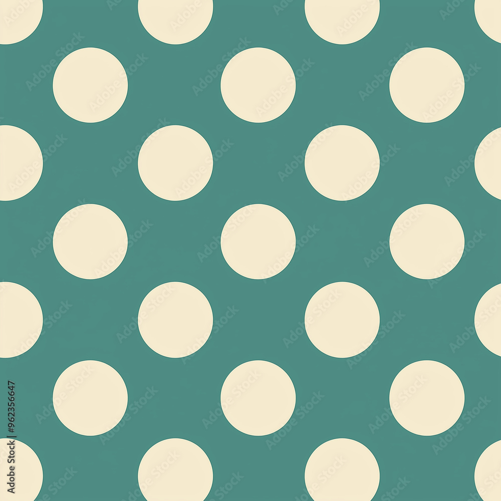 Seamless pattern of ivory polka dots on teal background Seamless pattern of ivory polka dots on teal background
