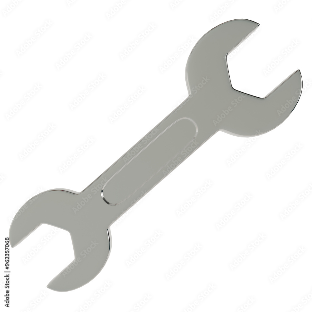 3d render metal wrench with transparent background 3d render metal wrench with transparent background