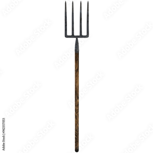 3d render Pitchfork tool with transparent background