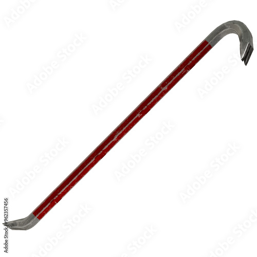 Tableau sur toile 3d render old red Crowbar with transparent background