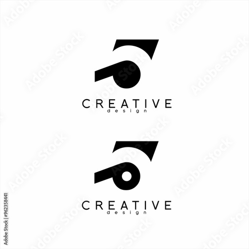 Simple abstract 5P logo design with whistle symbol illustration on letter P.