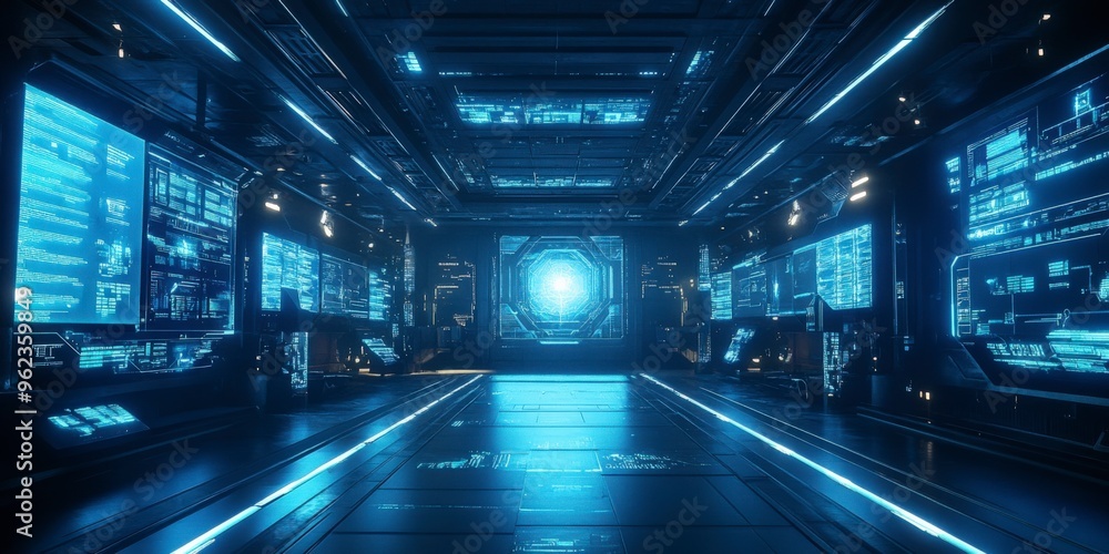 Futuristic Distribution Hub with Smart Logistics Operations Futuristic Distribution Hub with Smart Logistics Operations