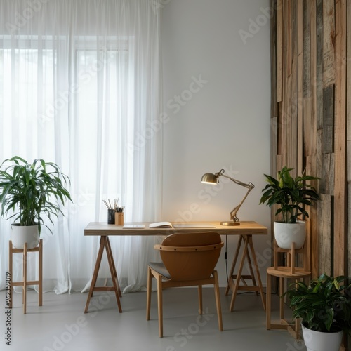 Wallpaper Mural Cozy farmhouse living room interior, 3d render Torontodigital.ca