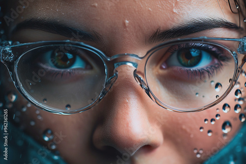 An individual in glasses, emphasizing the importance of maintaining eye health. photo