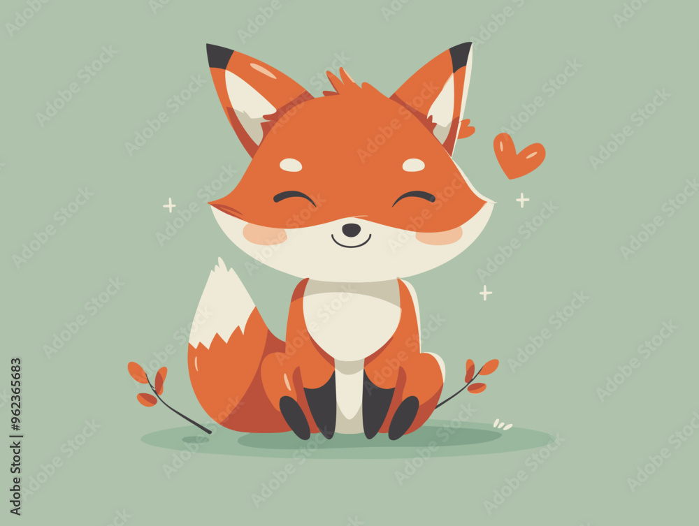 Obraz premium cute fox animal cartoon vector illustration graphic design. eps10