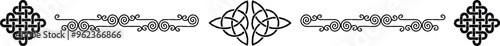 Celtic Header - Curved Lines - Knot Ends - Two Triquetras