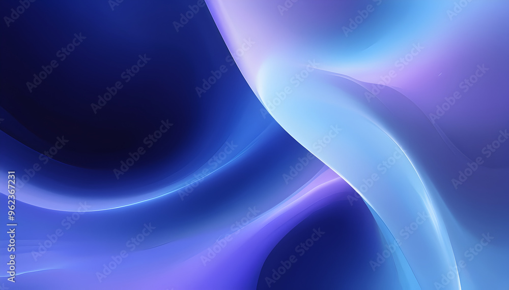 Abstract Digital Artwork with Flowing Shapes and Cool Color Palette ...