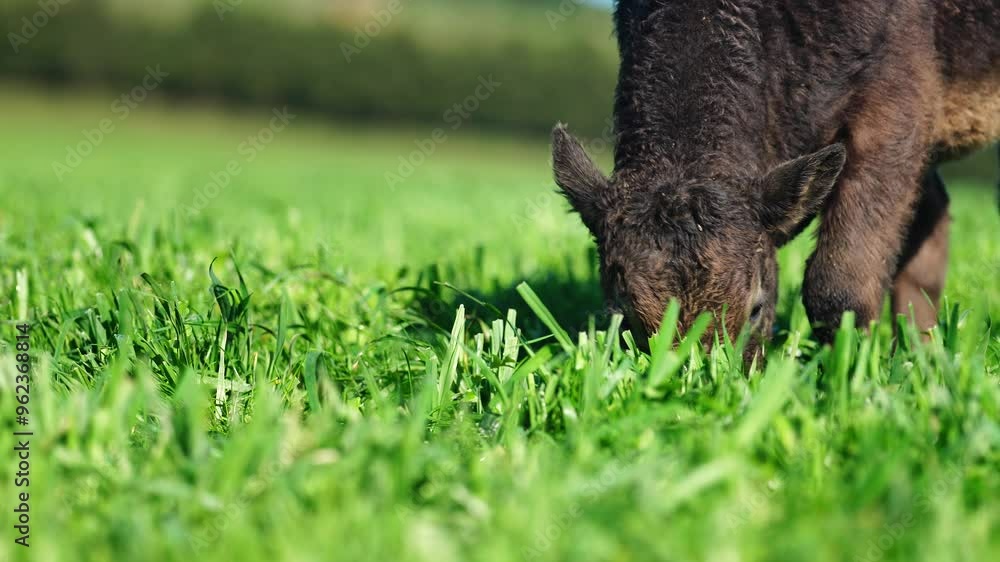 beautiful cattle in Australia eating grass, grazing on pasture. Herd of cows free range beef being regenerative raised on an agricultural farm. Sustainable farming beautiful cattle in Australia eating grass, grazing on pasture. Herd of cows free range beef being regenerative raised on an agricultural farm. Sustainable farming