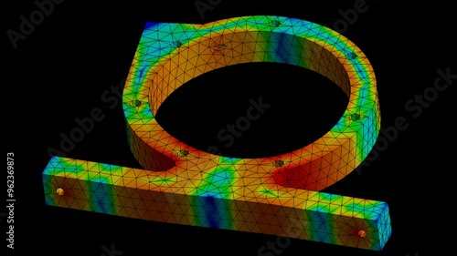 Mechanic simulation engineering - Stress and breakpoint analysis of Base under force and moment conditions photo