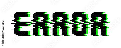 Canvastavla RROR text in glitch effect. Pixelated font on games concept.