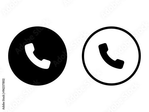 black and white phone icons