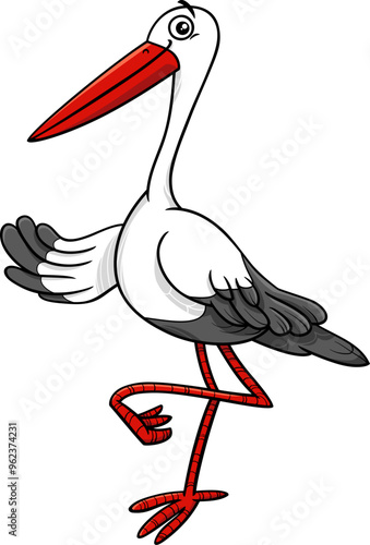 cartoon stork bird animal character