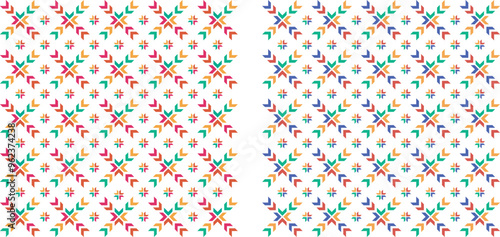 Phulkari Pattern, Indian Kurtis Digital Print, Design. Geometric Pattern. Phulkari In Pakistan and Digital designed motif and kalamkari design, Textile Clothing, Indian Punjabi embroidery