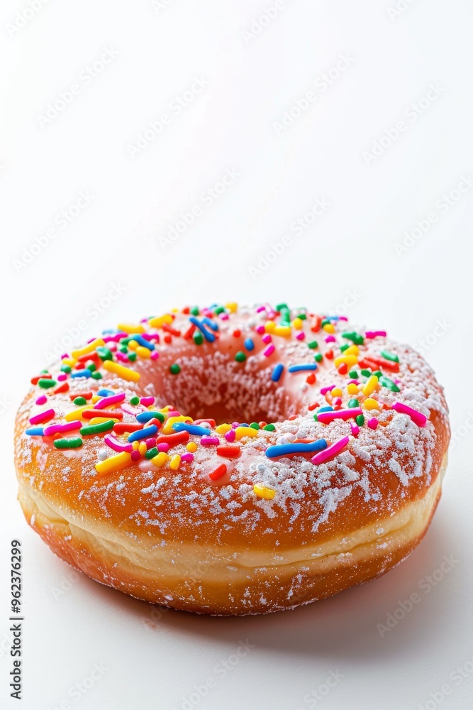 photo of a sweet donut on a white background, highlighting dessert's cake-like texture photo of a sweet donut on a white background, highlighting dessert's cake-like texture