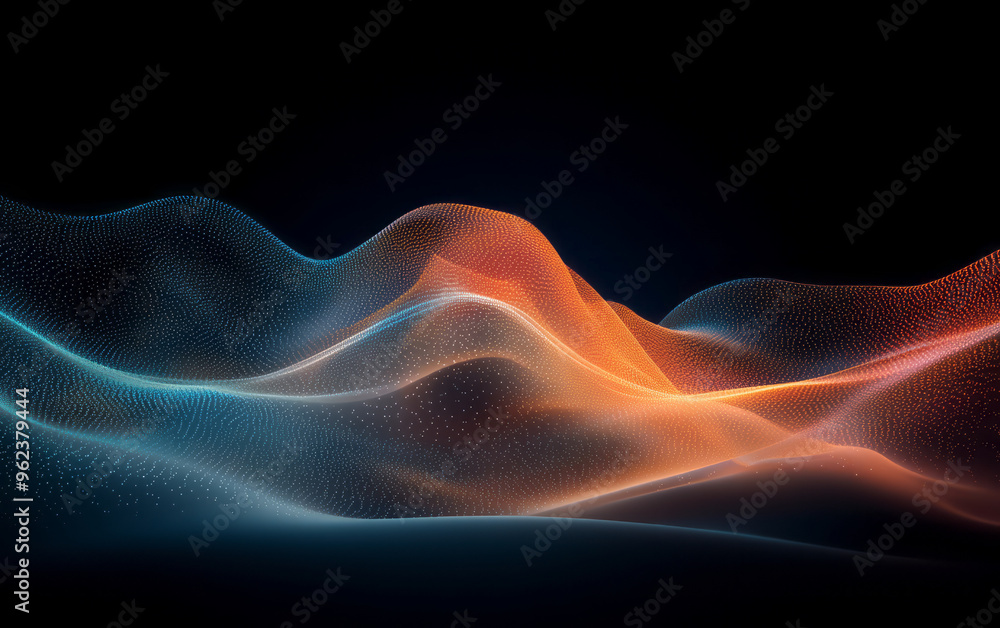 Obraz premium The background of future science and technology theme composed of particles and lines