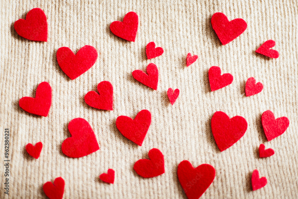 valentine's day postcard. heart in hand. woman and child valentine's day postcard. heart in hand. woman and child