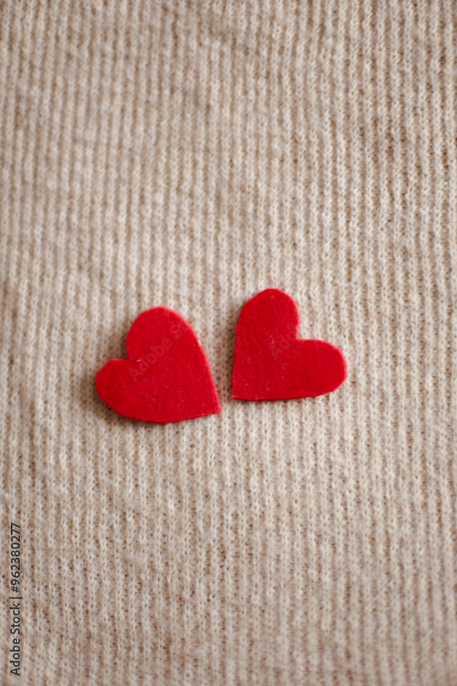 Fototapeta premium valentine's day postcard. heart in hand. woman and child