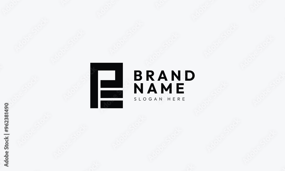 Abstract Mark Logo Design with Letters P and E Abstract Mark Logo Design with Letters P and E