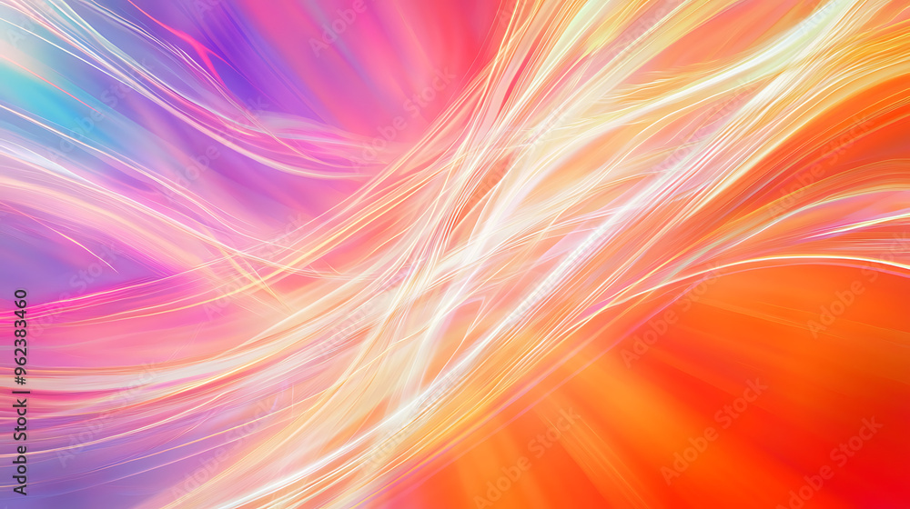 Fototapeta premium Vibrant Neon Waves Abstract Art Background