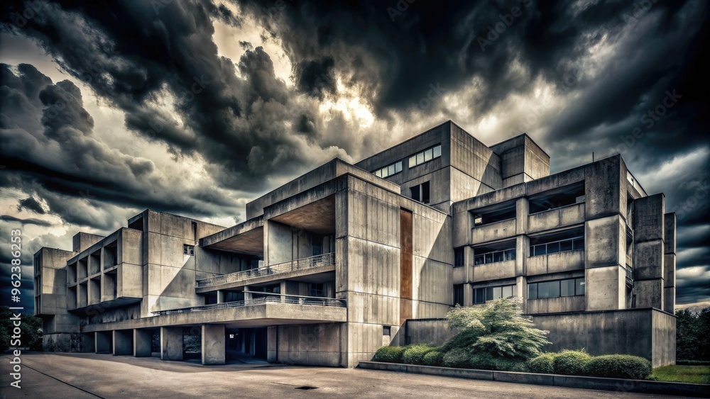 Moody Dark Toned Concrete Brutalist Architecture Dramatic Cloudy Skies High Contrast Edgy Urban Atmosphere Gritty Industrial Heritage Neighborhood Moody Dark Toned Concrete Brutalist Architecture Dramatic Cloudy Skies High Contrast Edgy Urban Atmosphere Gritty Industrial Heritage Neighborhood